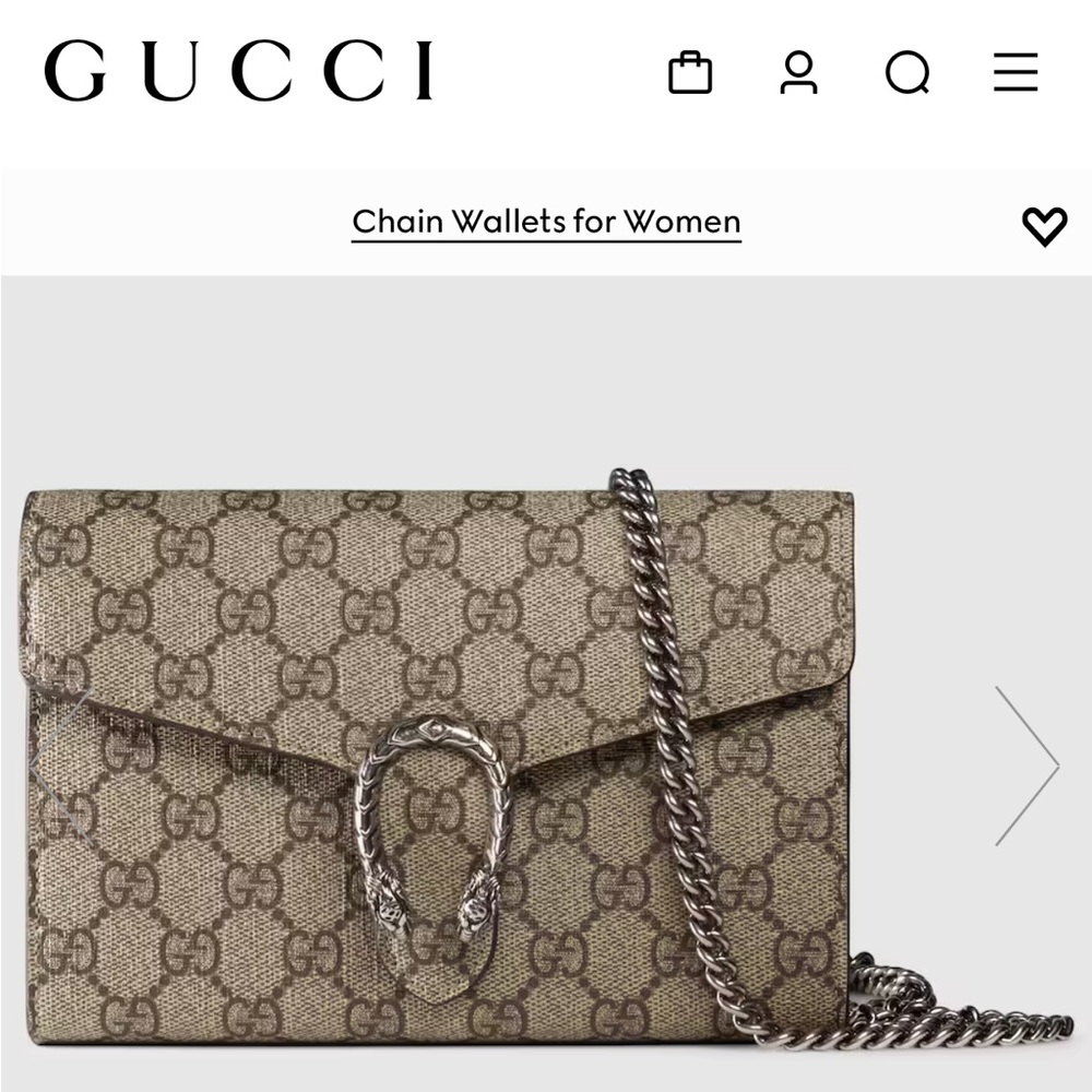 GUCCI DIONYSUS GG SUPREME CHAIN WALLET